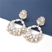 ( white)occidental style exaggerating fashion Alloy diamond Rhinestone geometry earring earrings woman temperament Earri