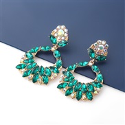( green)occidental style exaggerating fashion Alloy diamond Rhinestone geometry earring earrings woman temperament arrin