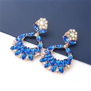 ( blue)occidental style exaggerating fashion Alloy diamond Rhinestone geometry earring earrings woman temperament arring