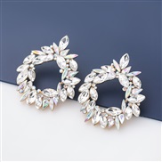 (AB color)fashion colorful diamond series occidental style Alloy diamond glass diamond fully-jewelled geometry earrings 
