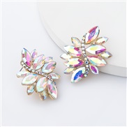 (AB color)fashion colorful diamond series Alloy diamond glass diamond flowers earrings woman occidental style ear studea