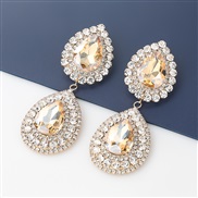 ( Gold)super claw chain series multilayer drop Alloy diamond Rhinestone glass diamond earrings woman occidental style