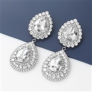 ( Silver)super claw chain series multilayer drop Alloy diamond Rhinestone glass diamond earrings woman occidental style