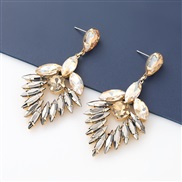 ( Gold)fashion colorful diamond series Alloy diamond Rhinestone flowers earring occidental style exaggerating earrings w