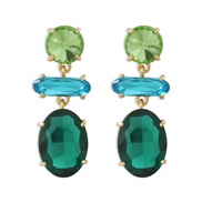 (green )occidental style diamond earring  temperament Ladies Ladies wind ear stud exaggerating color more surface earrin