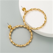 ( Brown)occidental style wind fashion exaggerating hollow circle embed color Rhinestone earrings earring Korean style su