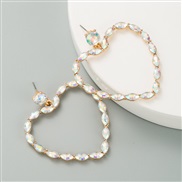 ( AB white)occidental styleins fashion colorful diamond series hollow pendant earrings  personality woman ear stud arrin