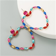 ( Color)occidental styleins fashion colorful diamond series hollow pendant earrings  personality woman ear stud arring