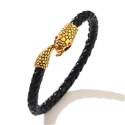 ( Gold) occidental style fashion Cowhide bracelet  man twining snake head