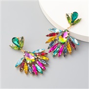 ( Color)fashion colorful diamond series Alloy diamond flowers earring occidental style earrings woman Earringearrings