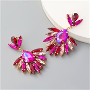 ( rose Red)fashion colorful diamond series Alloy diamond flowers earring occidental style earrings woman arringearrings