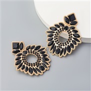 ( black)ins Alloy diamond Rhinestone colorful diamond geometry flowers earrings woman occidental style arringearrings