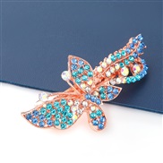 ( blue) summer occidental style wind Alloy diamond Acrylic butterfly hair clip woman