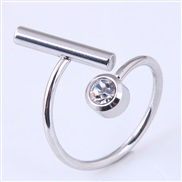 Korea fashion concise stainless steel concise diamond temperament ring