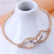 Korean style fashion Metal flash diamond bow zircon personality bracelet