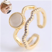 fine Korean style fashion sweetOL concise embed Zirconium accessories personality opening ring