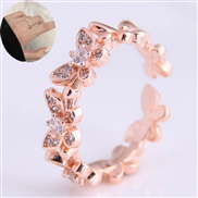 fine Korean style fashion sweetOL concise mosaic zircon personality woman opening ring