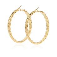 ( Gold)occidental style exaggerating personality wave big circle earrings  Alloy circle women Earring F
