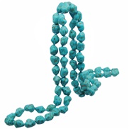 (N)Bohemian style handmade beads turquoise short clavicle necklace occidental style retro chain set