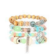 (   )occidental style  personality ethnic style multilayer   beads Shells bracelet  brief F
