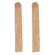 ( champagne)creative personality geometry long style tassel diamond temperament occidental style earrings woman retro at