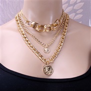 ( Gold  necklace)occidental style  personality exaggerating aluminum chain sweater chain  brief woman pendant multilayer