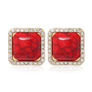 occidental style fashion  Metal concise square accessories temperament ear stud