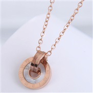 fine occidental style fashion titanium steel  concise Rome digit personality woman necklace