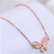 fine Korean style fashion titanium steel sweetOL concise fine butterfly personality woman necklace