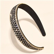 ( black)Korea big diamond Headbandins all-Purpose width With diamond fashion Headband head woman