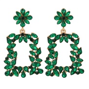( green) occidental style arring geometry brief retro daisy Rhinestone earrings