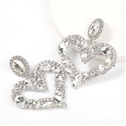 ( white)super claw chain series heart-shaped Alloy diamond Rhinestone glass diamond occidental style earrings woman Earr