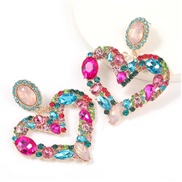 ( Color)super claw chain series heart-shaped Alloy diamond Rhinestone glass diamond occidental style earrings woman arri