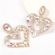 (AB color)super claw chain series heart-shaped Alloy diamond Rhinestone glass diamond occidental style earrings woman ar