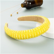 ( yellow)spring occidental style retro Headband width fashion Korea big crystal Headband