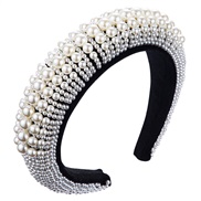 ( white)a  occidental style fashion all-Purpose velvet Headband woman trend Pearl width thick Headband