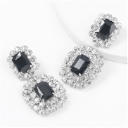 ( Silver)super claw chain series Alloy diamond Rhinestone glass diamond geometry earrings woman occidental style exagger