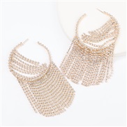 ( Gold)super claw chain series cirque Alloy diamond Rhinestone tassel earrings woman occidental style Earringearrings