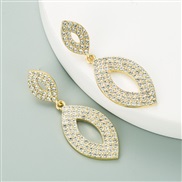 ( Ellipse)Korean style geometry super diamond earrings woman silver occidental style fashion exaggerating earring arring