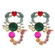 ( Color) occidental style earrings personality big fashion style  fully-jewelled big diamond temperament ear stud