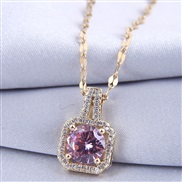 fine  occidental style fashion   concise square zircon personality woman necklace