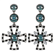 (BW) occidental style arring personality color cross ear stud Alloy diamond hollow earrings