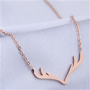 fine Korean style fashion sweetOL concise deer titanium steel personality woman necklace