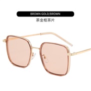 ( tea  gold frame  tea  Lens ) Metal fashon sunglassns Outdoor sunglass trend gold Sunglasses