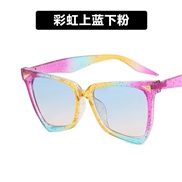 ( blue  pink)personalty ranbow cat sunglass Rce nal Sunglasses Colorful fashon sunglass