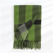 (70*180cm)( green) scarf Autumn and Winter thick warm imitate sheep velvet scarf grid print Autumn and Winter Collar wo