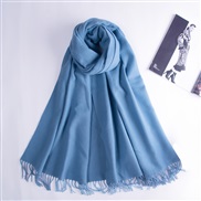 (200*70CM)( blue )Autumn and Winter pure color scarf Japan and Korea sweet wind imitate sheep velvet scarf woman warm C