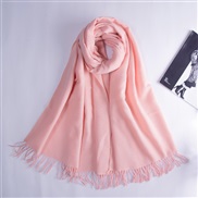 (200*70CM)( Pink)Autumn and Winter pure color scarf Japan and Korea sweet wind imitate sheep velvet scarf woman warm Co