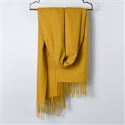 (200*70CM)( yellow)Autumn and Winter pure color scarf Japan and Korea sweet wind imitate sheep velvet scarf woman warm 