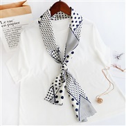 (14-150)( circle point  Navy blue) long print scarves woman spring autumn fashion samll neckerchief belt scarf
